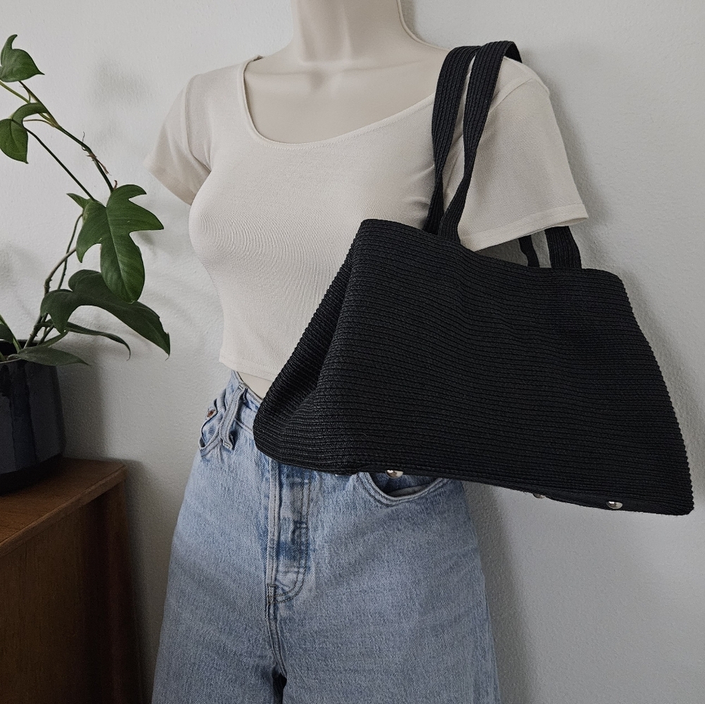 woven 90s y2k woven ribbed grunge goth urban whimsigoth tote shoulder bag
